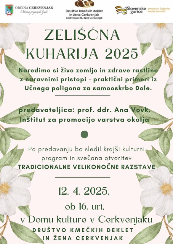 ZELIŠČNA KUHARIJA s predavateljico prof. ddr. Ano Vovk